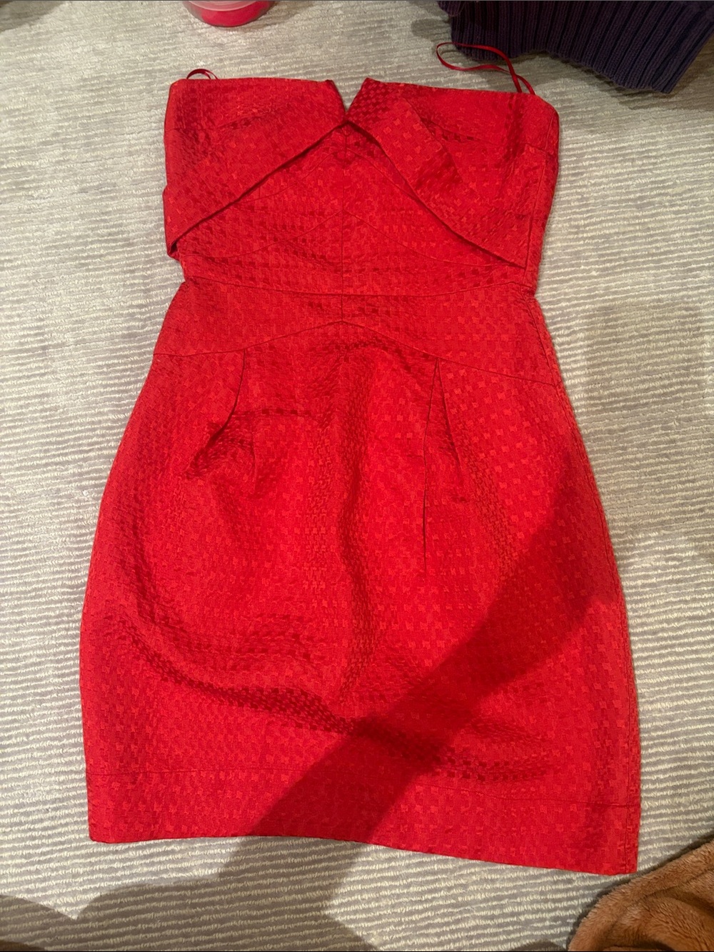 Red Strapless Sheath Dress - Classic Women's Party Dress